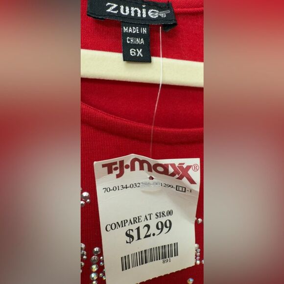 Zunie Girls Long Sleeve Sparkle Red & White Tulle Christmas Party Dress. 6. NEW. - Picture 5 of 7